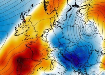 Evropa ndahet në dy zona termike, dy masa ajrore përballen mbi kontinent