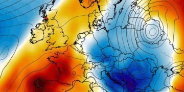 Evropa ndahet në dy zona termike, dy masa ajrore përballen mbi kontinent